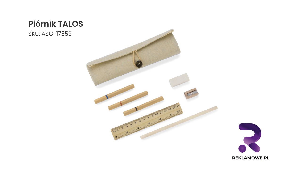 Piórnik marki TALOS na biurku