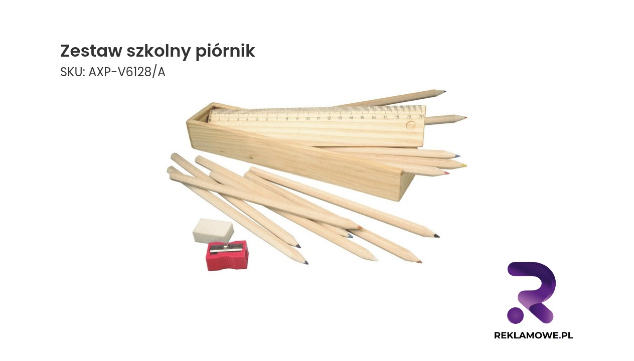 Zestaw szkolny z piórnikiem na zdjęciu