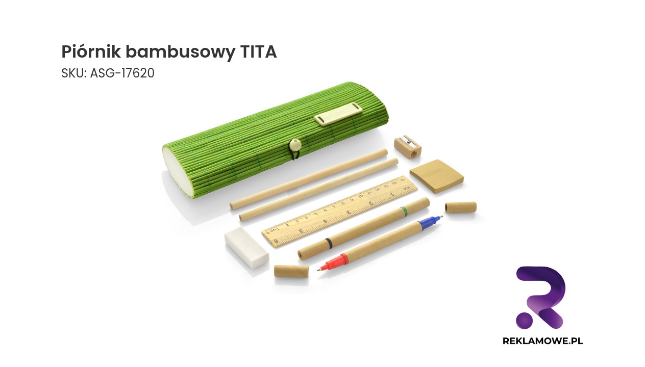 Piórnik bambusowy TITA - ekologiczny piórnik na przybory szkolne