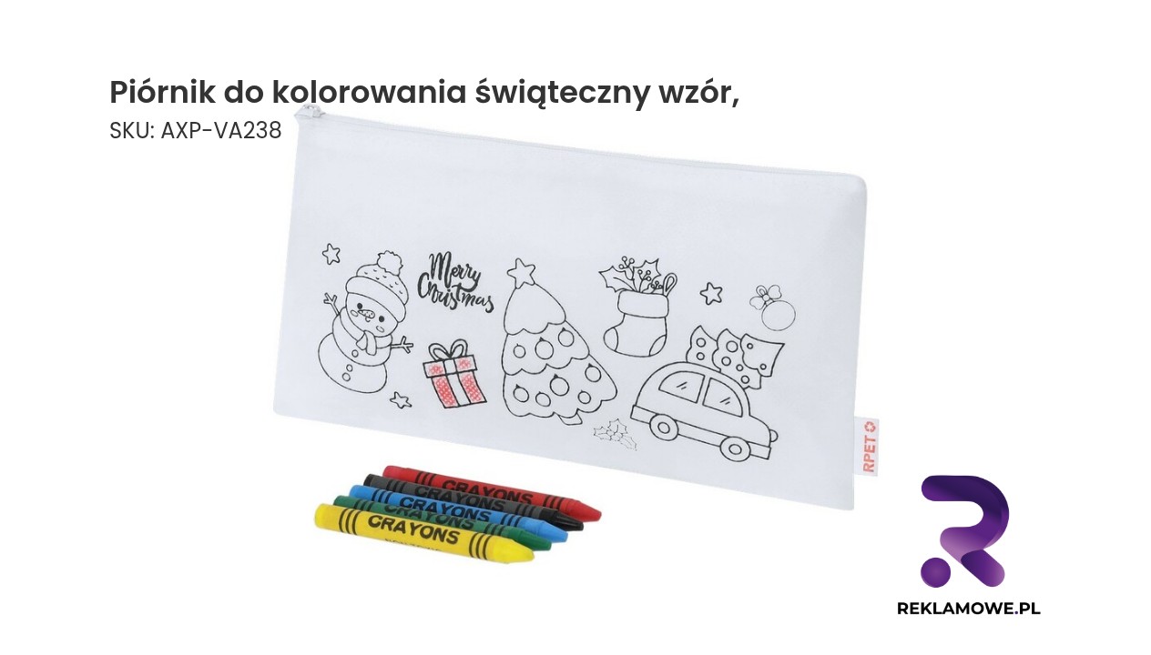 Piórnik do kolorowania z świątecznym wzorem