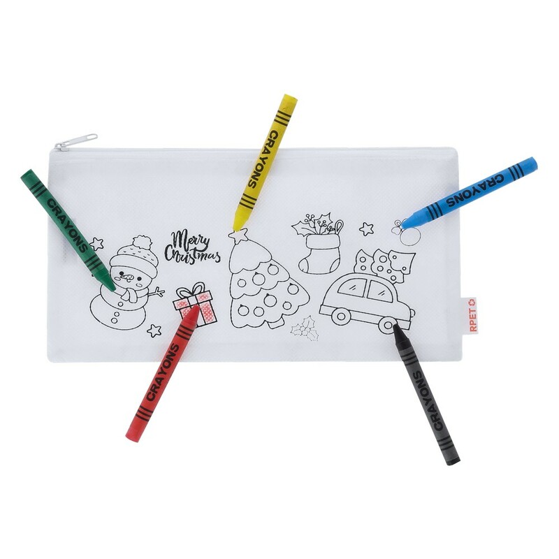 Piórnik reklamowy piórnik do kolorowania, świąteczny wzór, kredki VA238-02_AAA02 Piórnik do kolorowania, świąteczny wzór, kredki VA238-02_AAA02