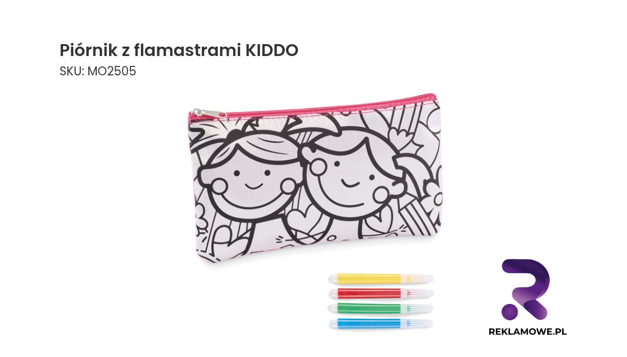 Piórnik z flamastrami KIDDO - praktyczny zestaw dla dzieci