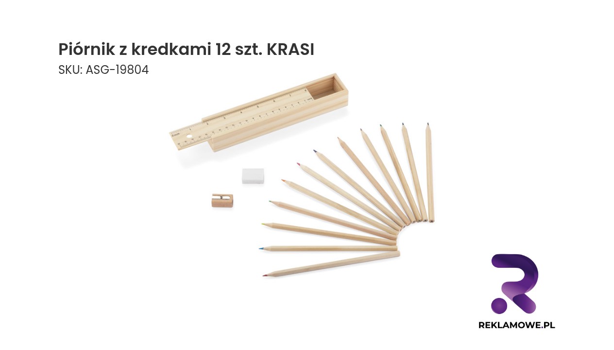 Piórnik z kredkami 12 sztuk KRASI