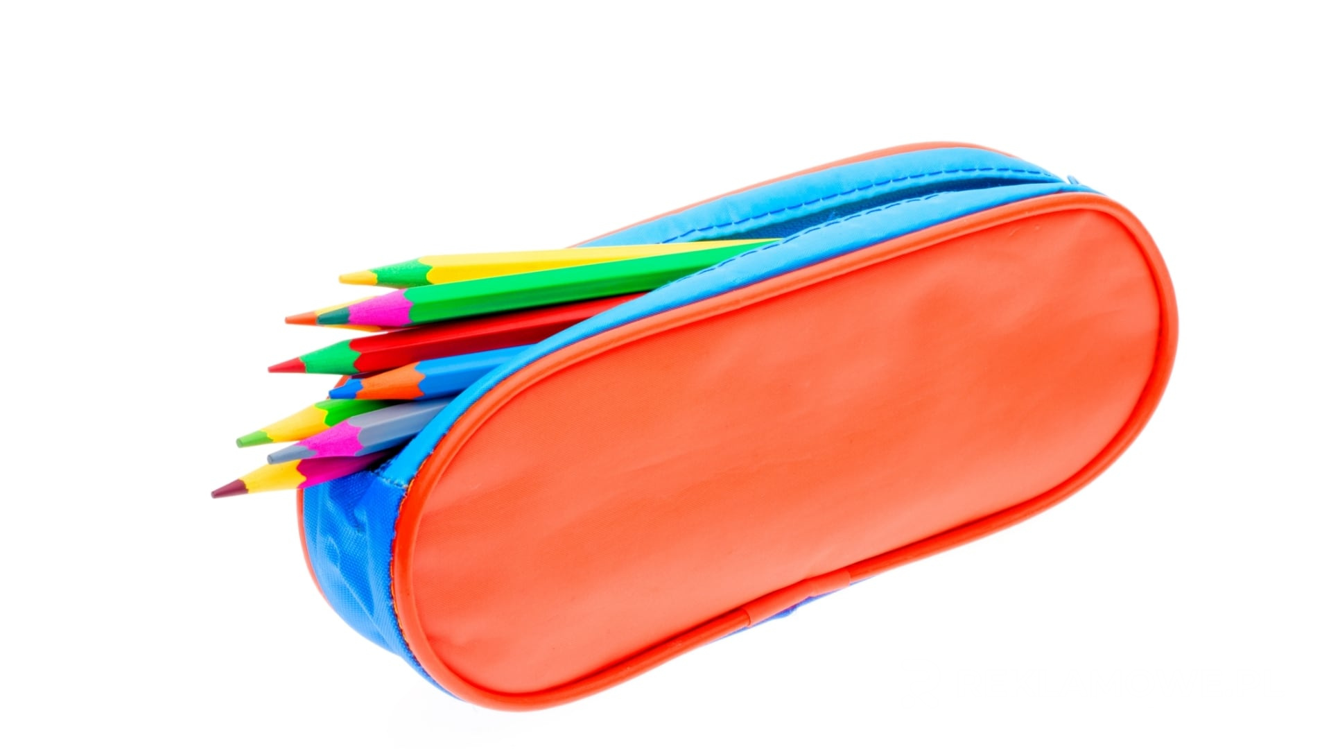 Zestaw piórników reklamowych i różne gadżety promocyjne