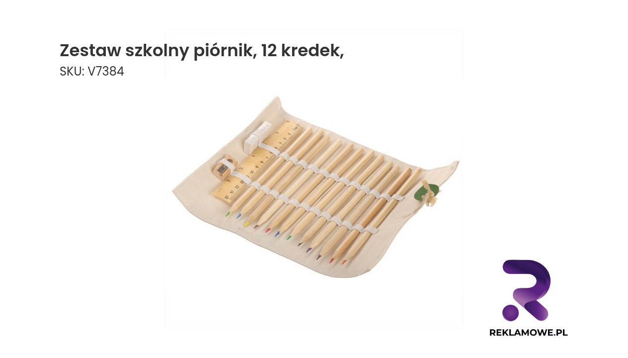 Zestaw szkolny z piórnikiem i 12 kredkami