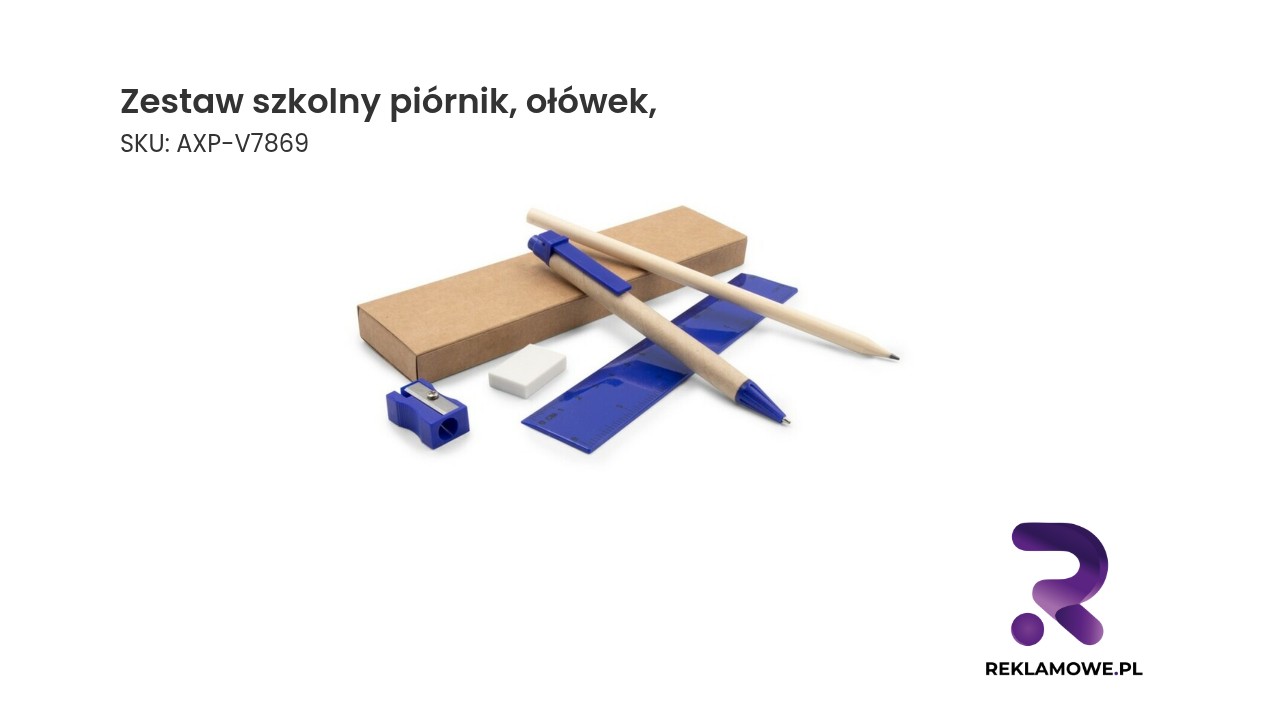 Zestaw szkolny, piórnik, ołówek, długopis, linijka, gumka i temperówka | Tobias Zestaw szkolny zawierający piórnik i ołówek